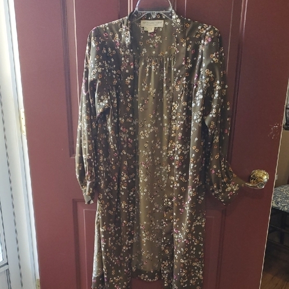 saltwater LUXE Jackets & Blazers - Saltwater Luxe Floral brownish olive Women's duster